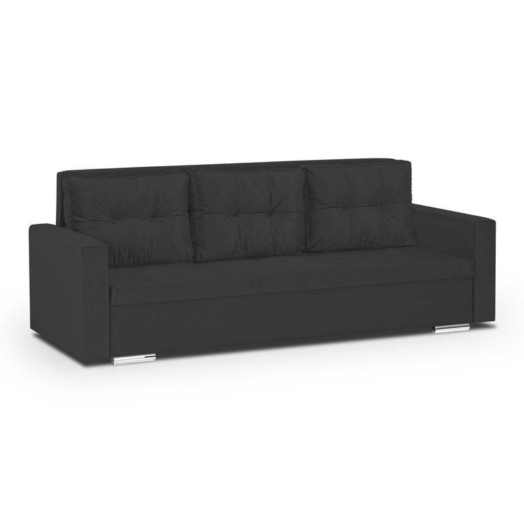 Kanapa sofa 3 os z funkcją spania FOLLER czarna