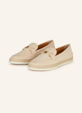 Tod's Loafersy Gomma Rafia beige