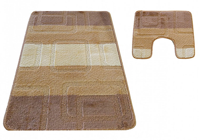 Beżowe nowoczesne dywaniki do łazienki - Amris 4X
