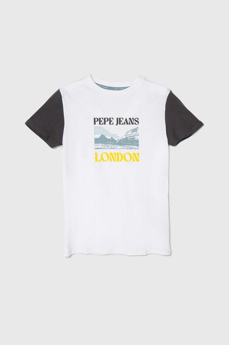 Pepe Jeans t-shirt bawełniany dziecięcy RICK kolor biały z nadrukiem