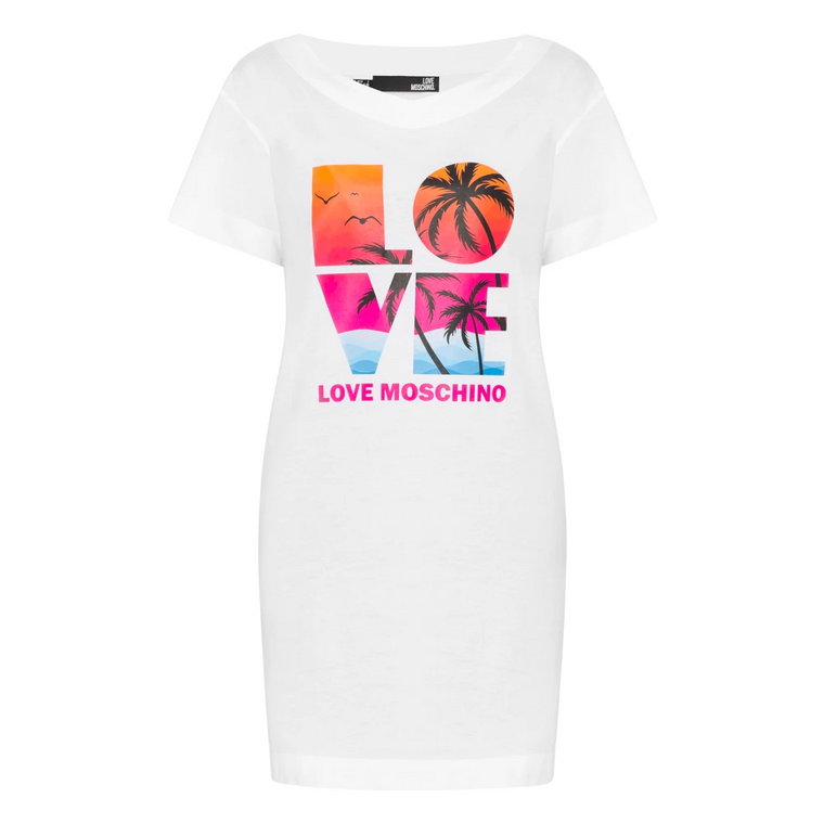 Letnia Sukienka z Logo Love Love Moschino
