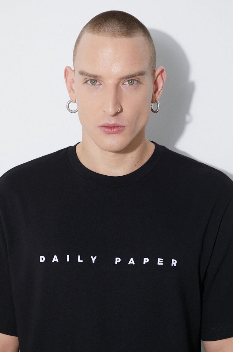 Daily Paper t-shirt bawełniany Alias Tee męski kolor czarny z aplikacją 2021181