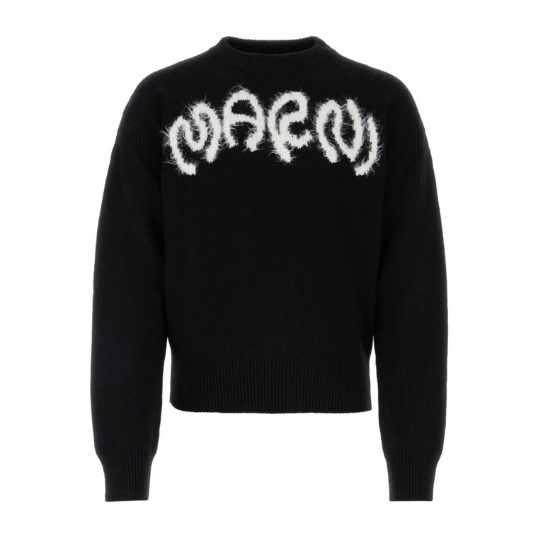Czarny wełniany sweter, stylowy must-have dla mężczyzn Marni
