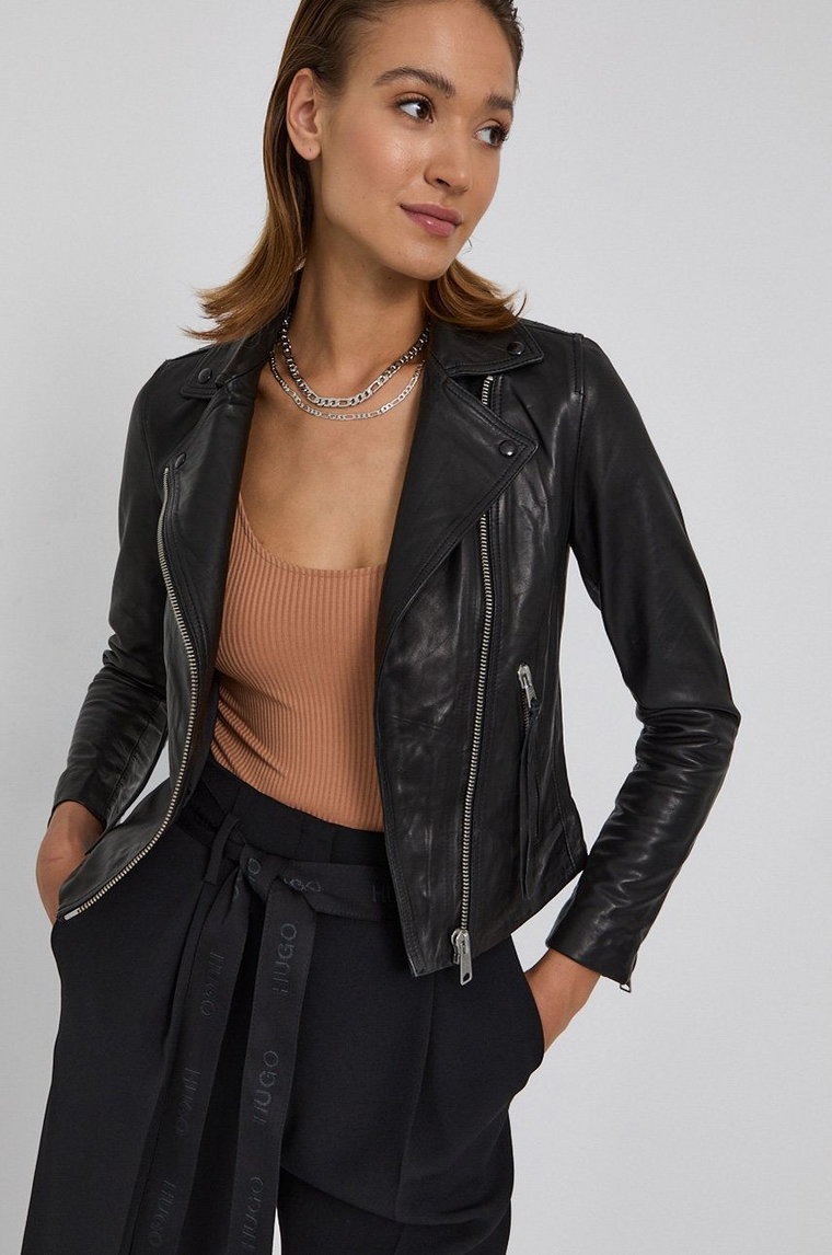 AllSaints - Kurtka skórzana DALBY BIKER WL004N