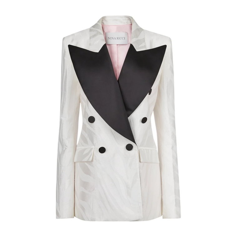 Zebra Jacquard Oversized Blazer Off White Nina Ricci