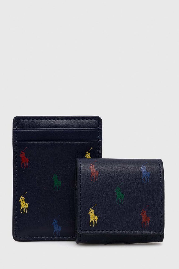 Polo Ralph Lauren pokrowiec na airpods skórzany kolor granatowy