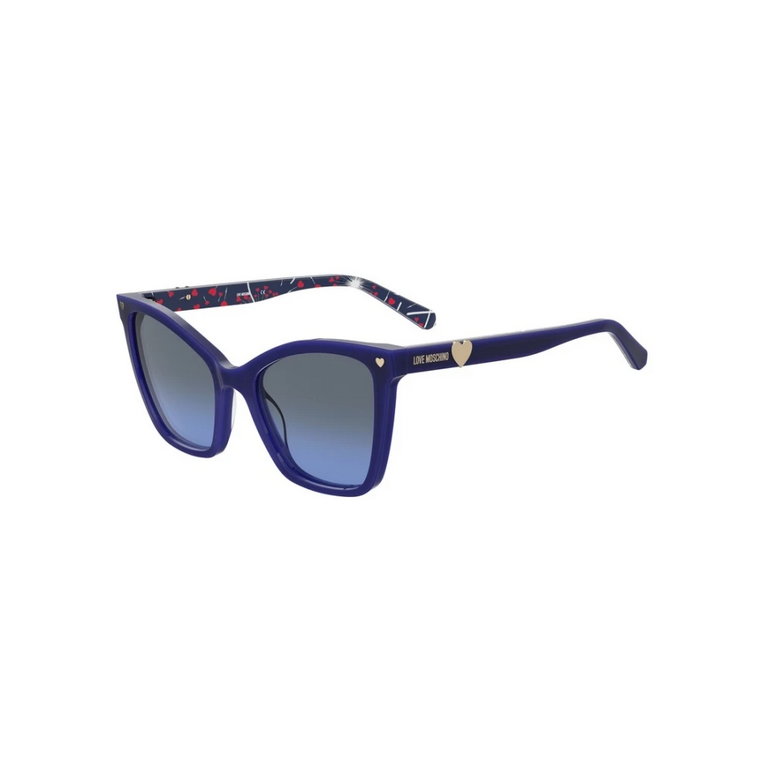 Niebieska Oprawka Stylowe Okulary Przeciwsłoneczne Love Moschino