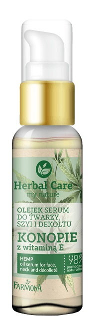 Herbal Care Olejek-serum do twarzy, szyi i dekoltu do każdego rodzaju cery Konopie z witaminą E 50ml