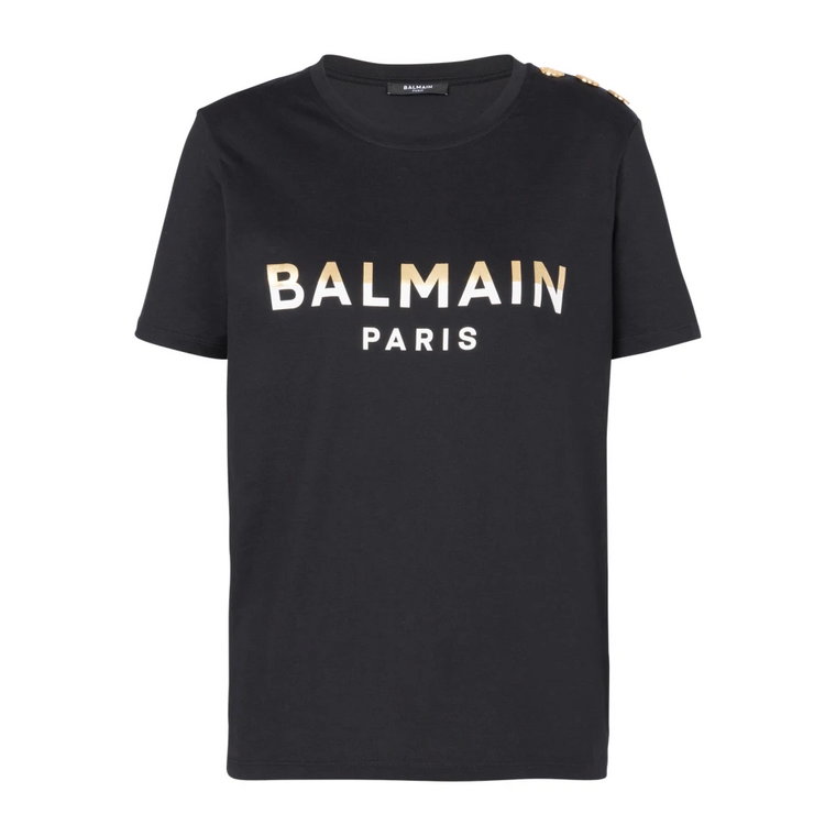 Paris T-shirt z guzikami Balmain