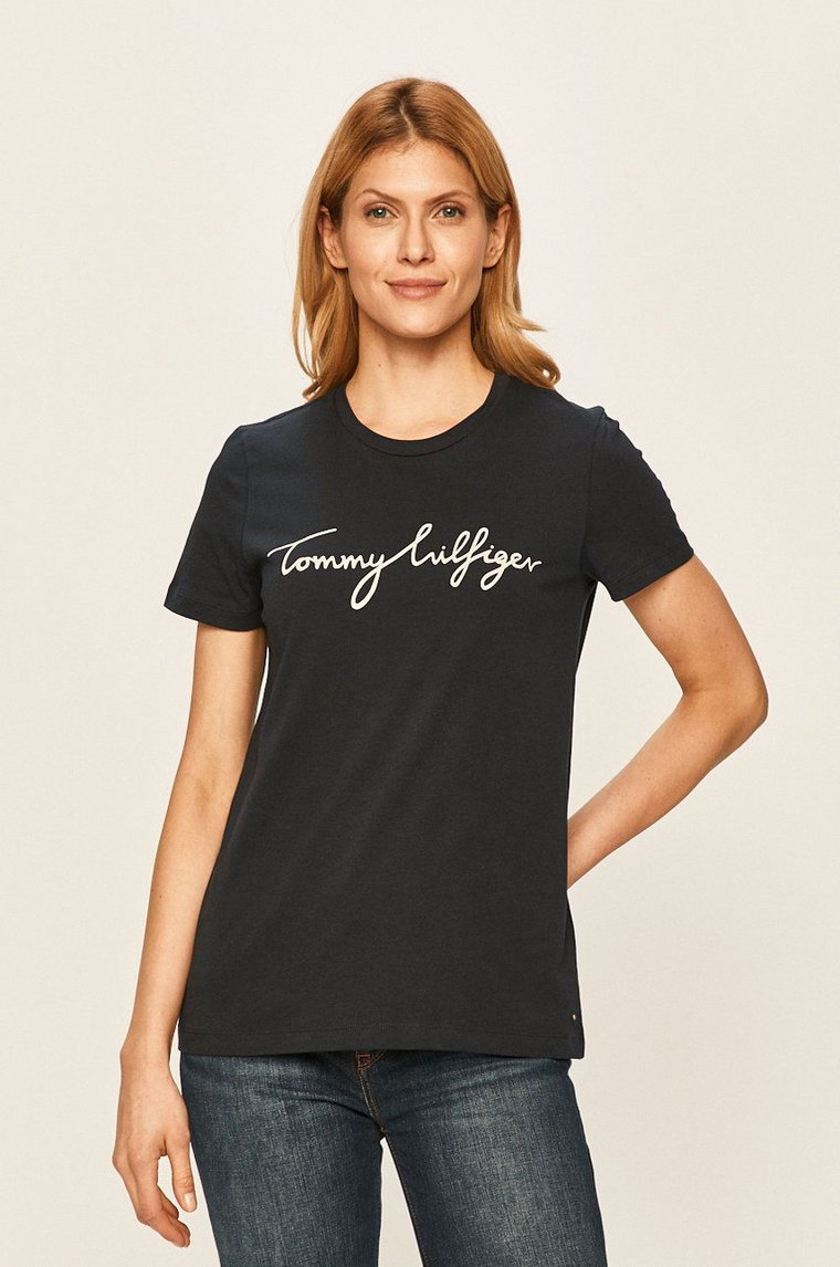 Tommy Hilfiger t-shirt bawełniany kolor granatowy WW0WW24967