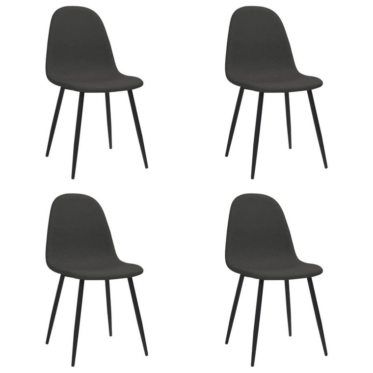 vidaXL Krzesła stołowe, 4 szt., 45x54,5x87 cm, czarne, ekoskóra