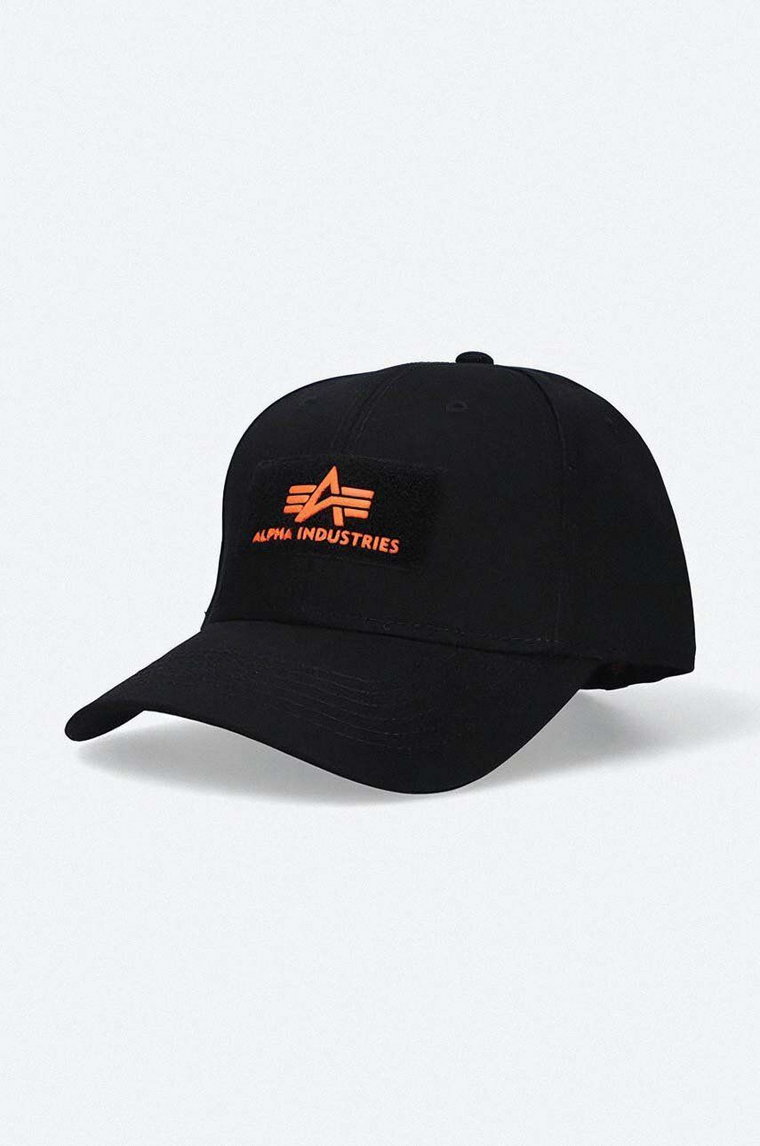 Alpha Industries czapka z daszkiem kolor czarny z aplikacją 118914.470-CZARNY