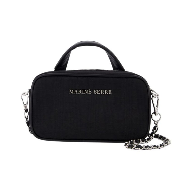 Czarna Recyklingowa Mini Torba Moire Madame Marine Serre