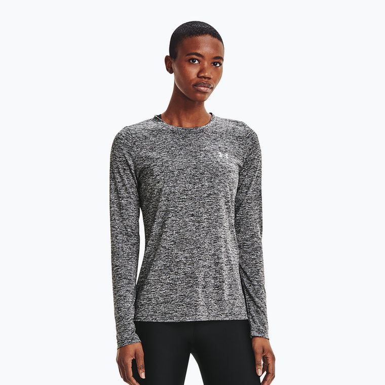 Longsleeve treningowy damski Under Armour Tech Crew Twist black/metallic silver | WYSYŁKA W 24H | 30 DNI NA ZWROT