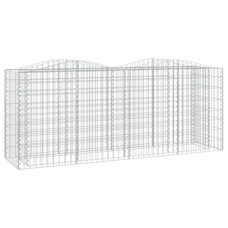 Gabion łukowaty 200x50x90/100 cm, srebrny