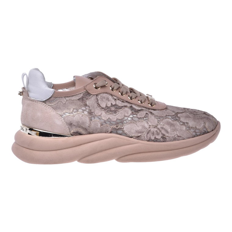 Nude lace fabric running trainers Baldinini