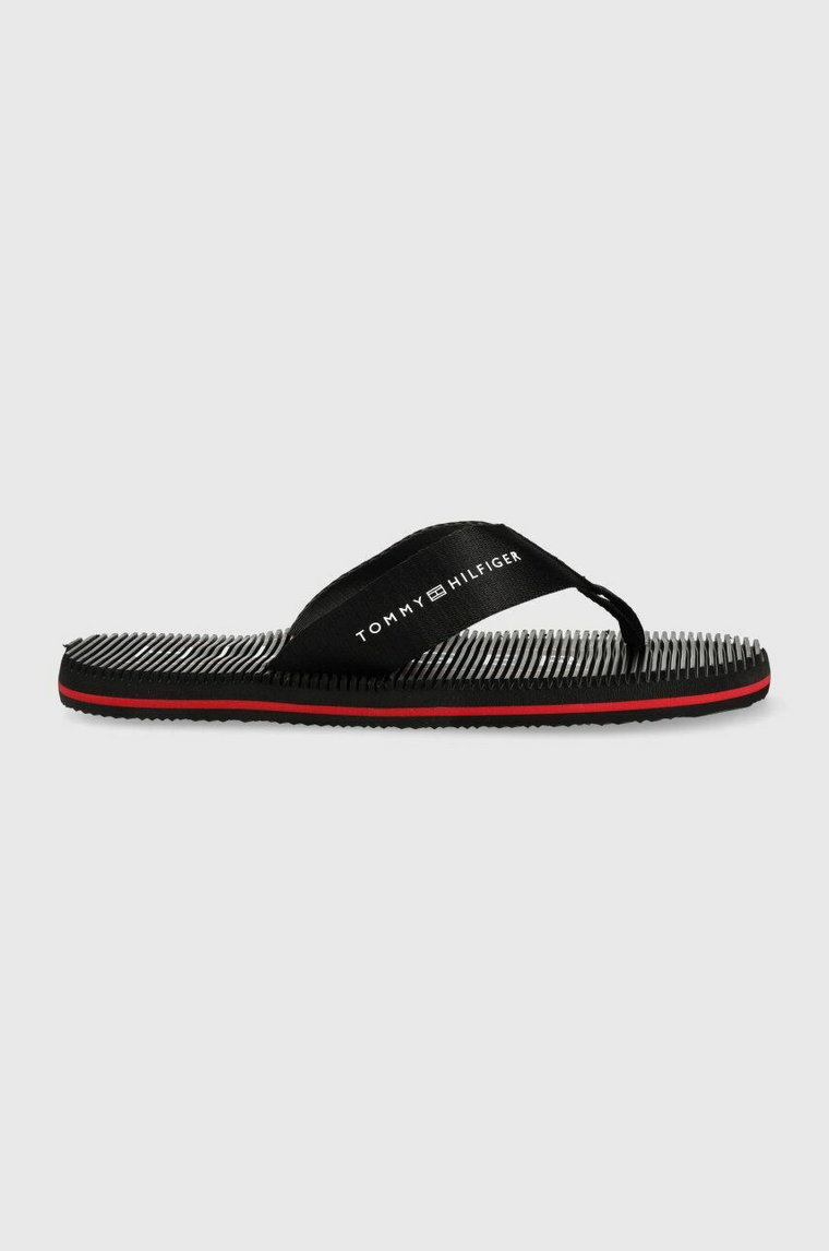 Tommy Hilfiger japonki MASSAGE FOOTBED BEACH SANDAL męskie kolor czarny FM0FM04474