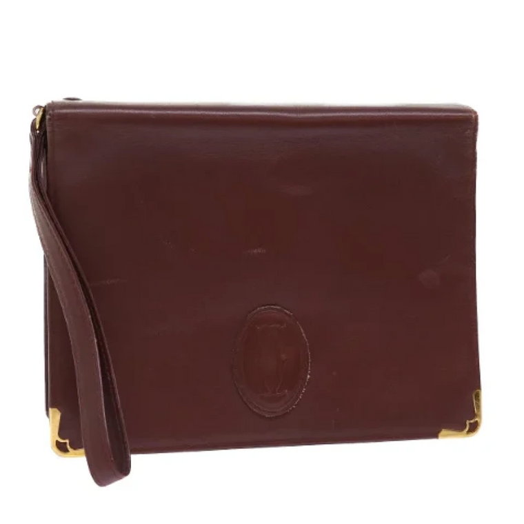 Pre-owned Leather clutches Cartier Vintage