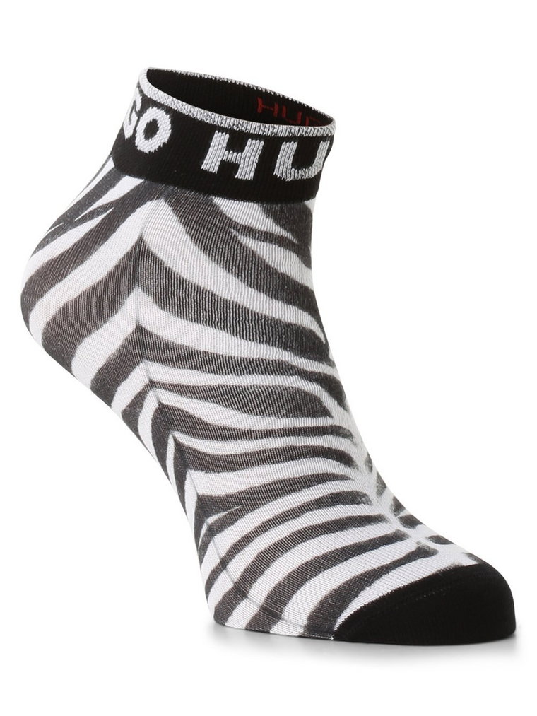 HUGO - Damskie skarpety do obuwia sportowego, czarny|biały