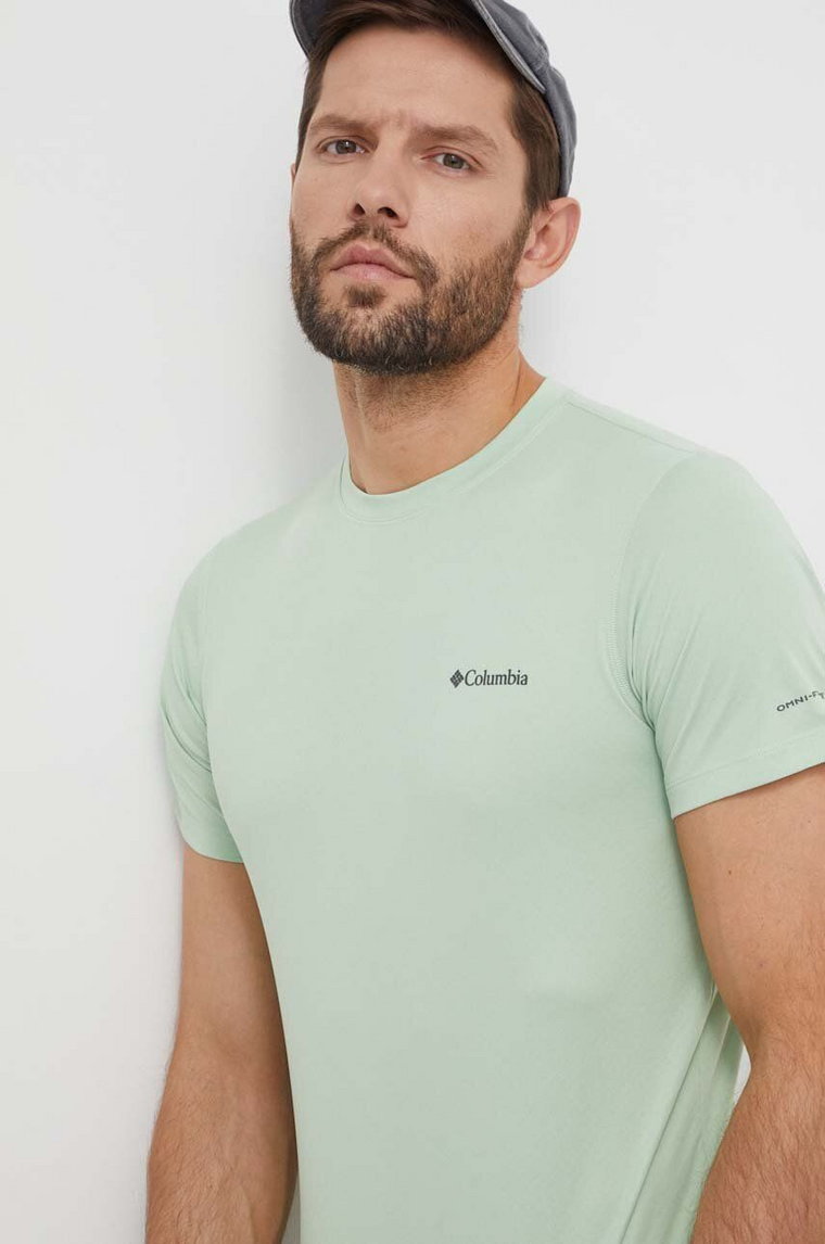 Columbia t-shirt sportowy Zero Rules Zero Rules kolor zielony gładki 1533313