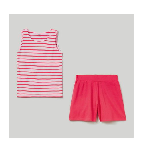 Letnia piżama dziecięca (koszulka + spodenki) OVS 1787552 146 cm Różowa (8057274861242). Piżamy dziewczęce