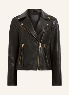 Allsaints Kurtka Skórzana Dalby Biker schwarz