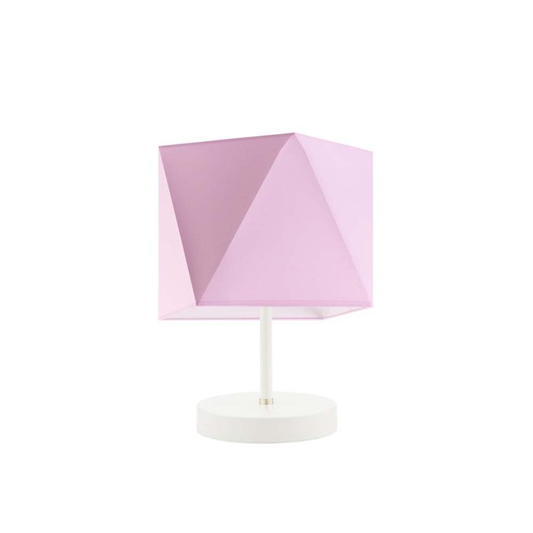 Lampka nocna LYSNE Pasadena, 60 W, E27, jasnoróżowa/biała, 30x23 cm