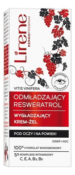 Lirene Resweratrol Krem-żel wygładzający pod oczy i na powieki Odmładzający 15ml