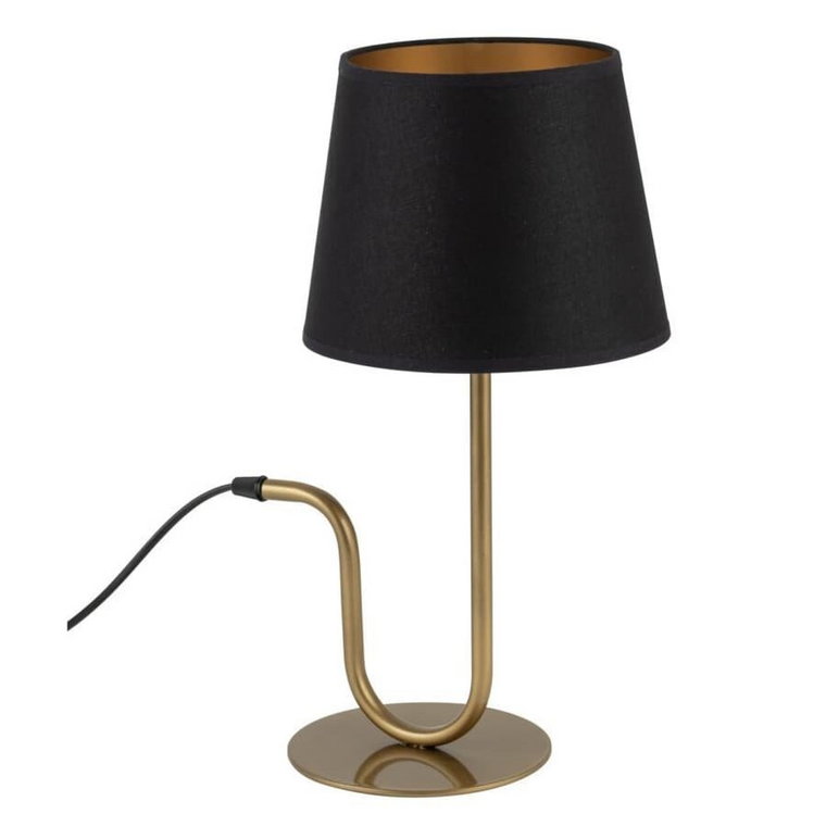 Lampka nocna modernistyczna Volutto 50358 Sigma czarny klosz miedziana