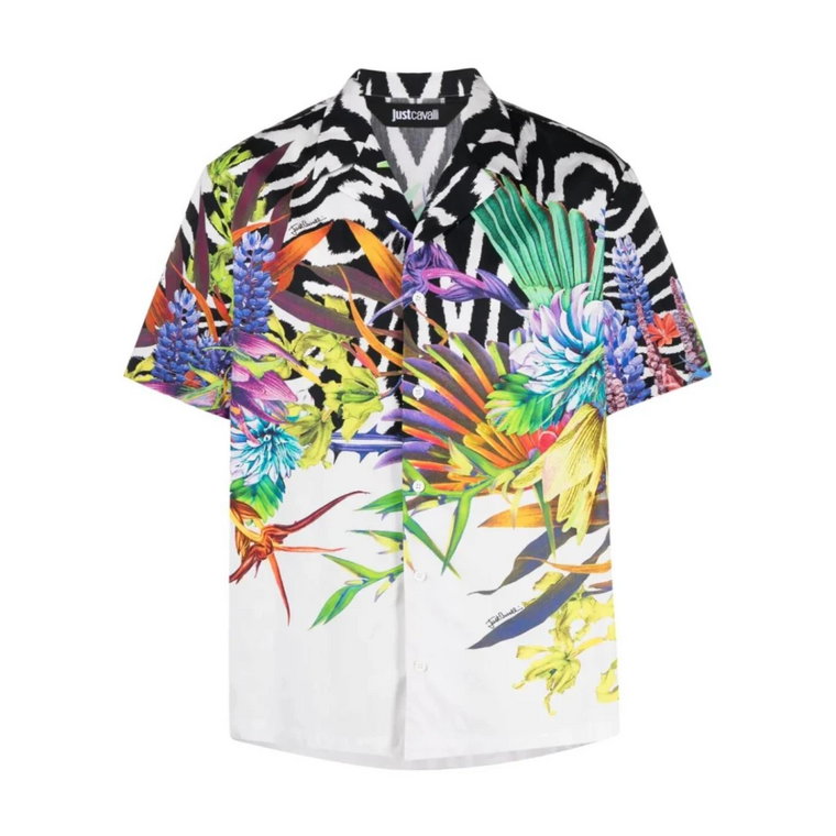 Męska koszula z kwiatowym wzorem Just Cavalli