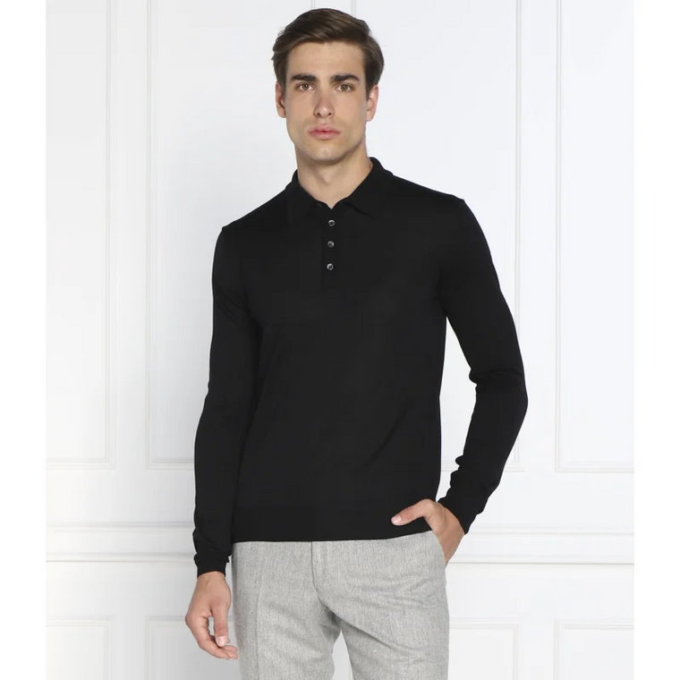 Oscar Jacobson Wełniany sweter Ruben Poloshirt L-S | Slim Fit