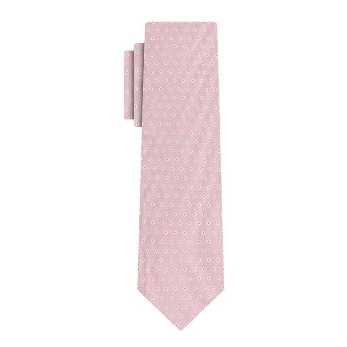 Krawat bawełniany różowy w kwadraciki EM 3