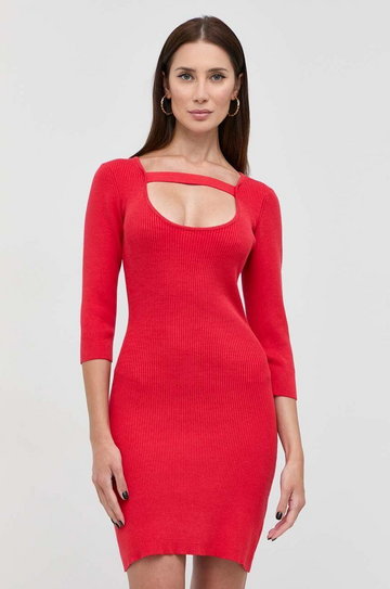Silvian Heach sukienka kolor czerwony mini dopasowana