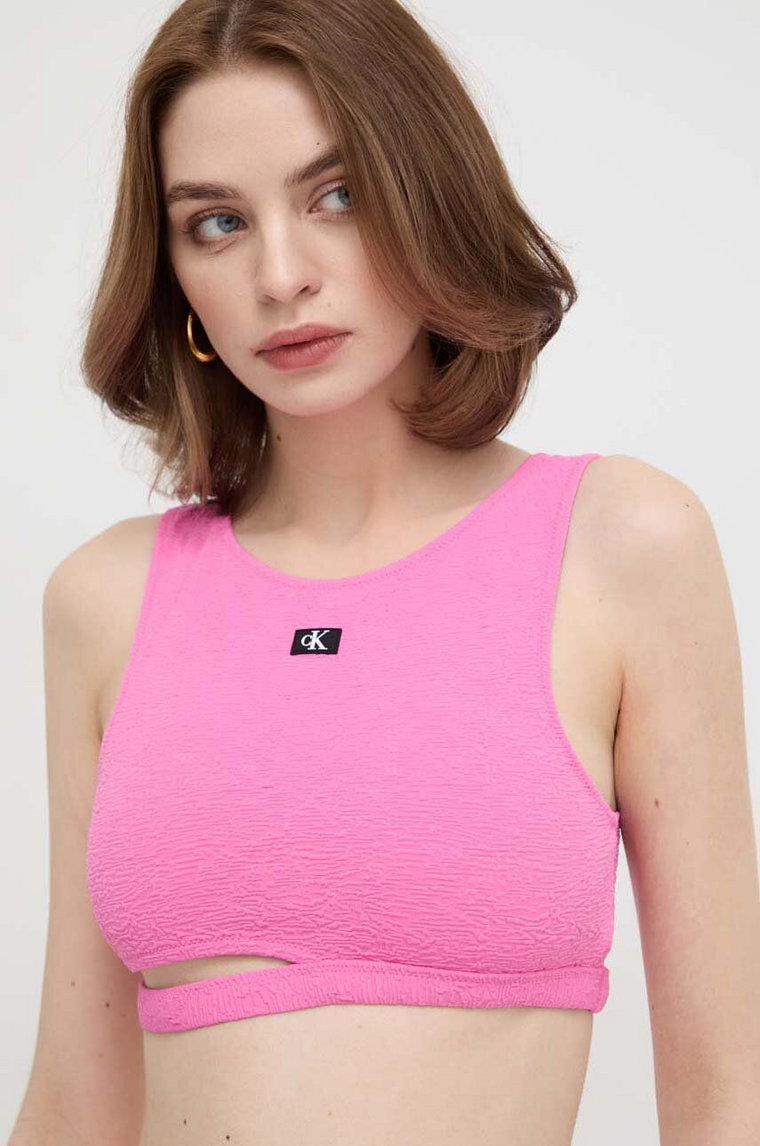 Calvin Klein top plażowy kolor różowy