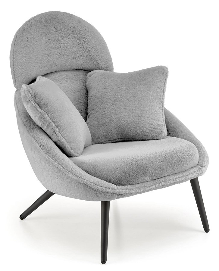 Szary tapicerowany fotel wypoczynkowy - Lifo