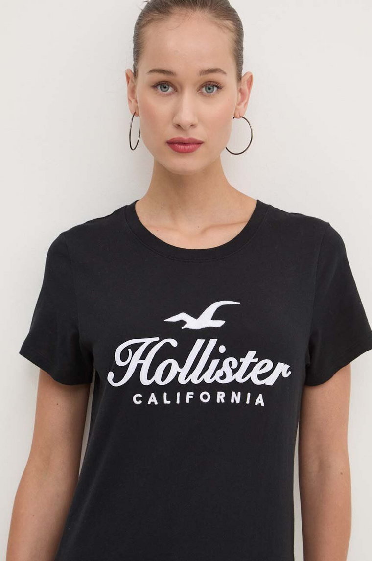 Hollister Co. t-shirt bawełniany damski kolor czarny KI357-3284