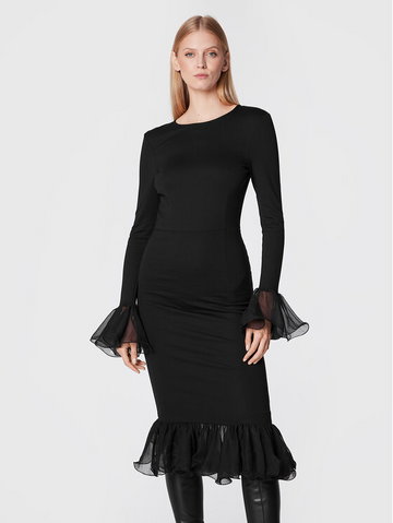 Sukienka koktajlowa Heavy Jersey RT1870 Czarny Regular Fit