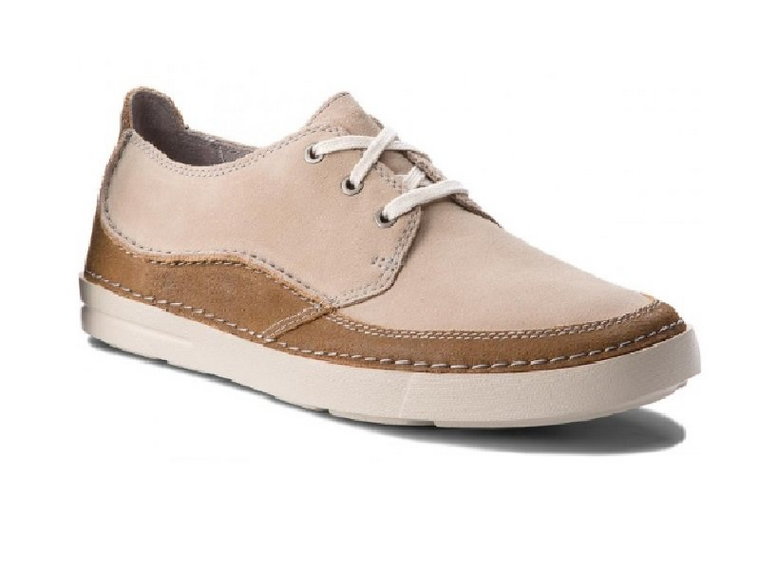 Clarks, Półbuty męskie, Clarks Gosler Edge, beżowy, rozmiar 39 1/2