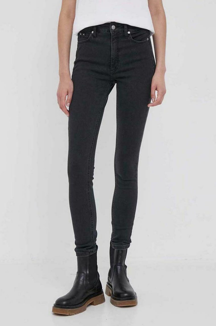 Calvin Klein Jeans jeansy damskie kolor czarny