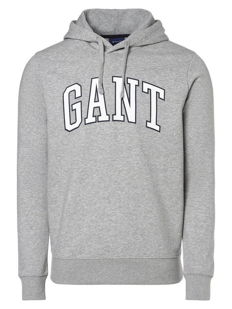 Gant - Męska bluza z kapturem, szary