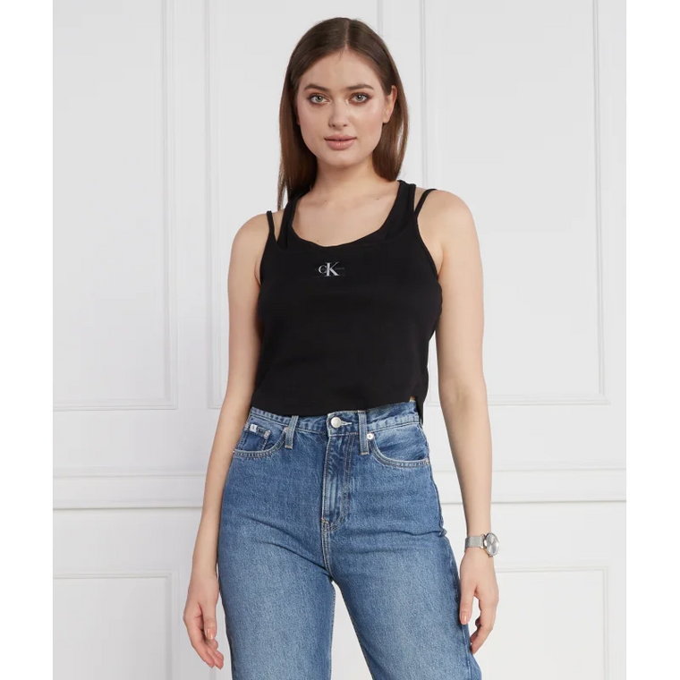 CALVIN KLEIN JEANS Top BADGE RIB DOUBLE LAYER | Regular Fit