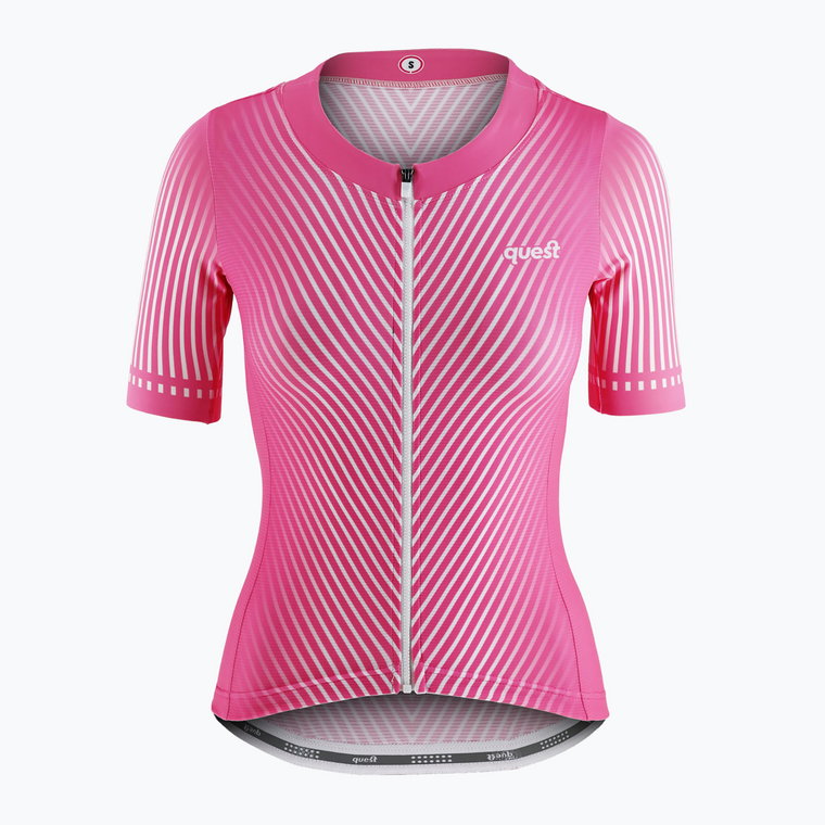 Koszulka rowerowa damska Quest Strip pink