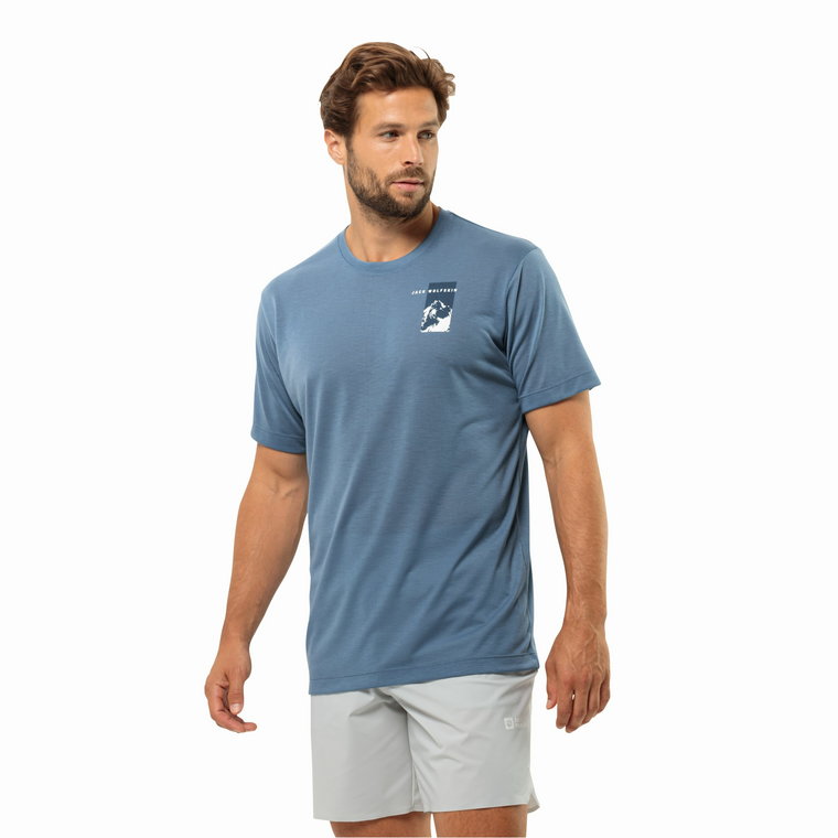 Męski t-shirt Jack Wolfskin VONNAN S/S GRAPHIC T M elemental blue - S