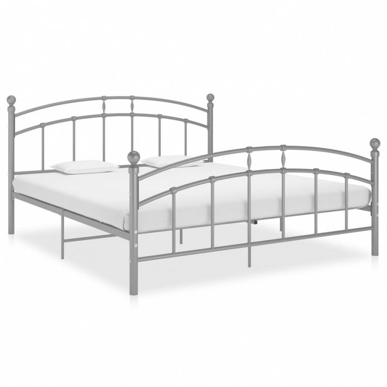 Rama łóżka, szara, metalowa, 200 x 200 cm kod: V-324987