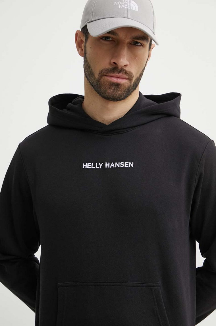 Helly Hansen bluza męska kolor czarny z kapturem z aplikacją 53924