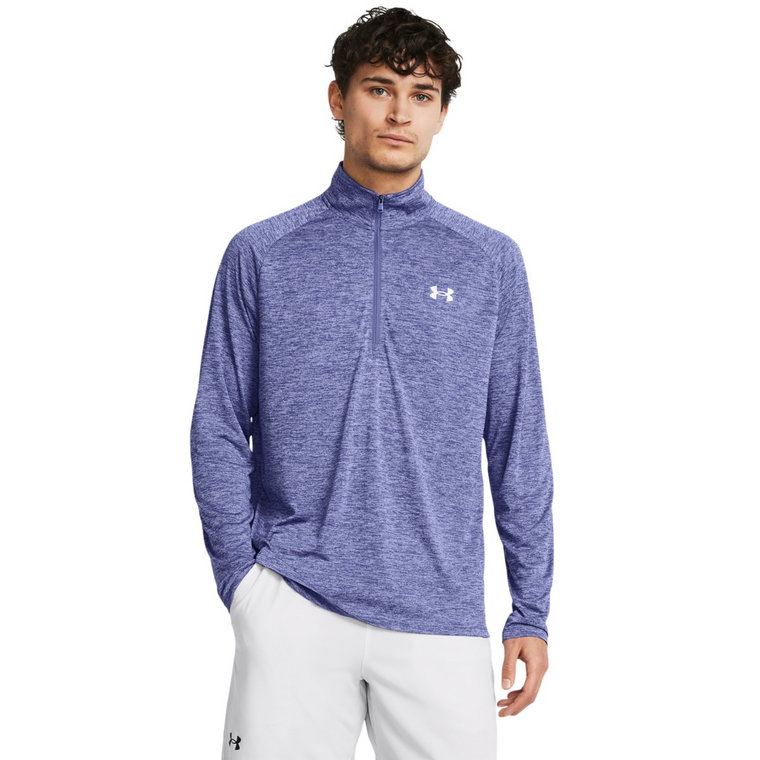 Męska bluza treningowa nierozpinana bez kaptura Under Armour UA Tech 2.0 1/2 Zip - fioletowa