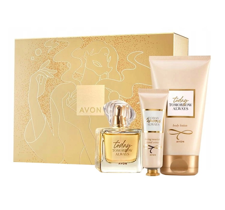 AVON TODAY TOMORROW ALWAYS WODA PERFUMOWANA 50ML + BALSAM DO CIAŁA 150ML + KREM DO RĄK 30 ML