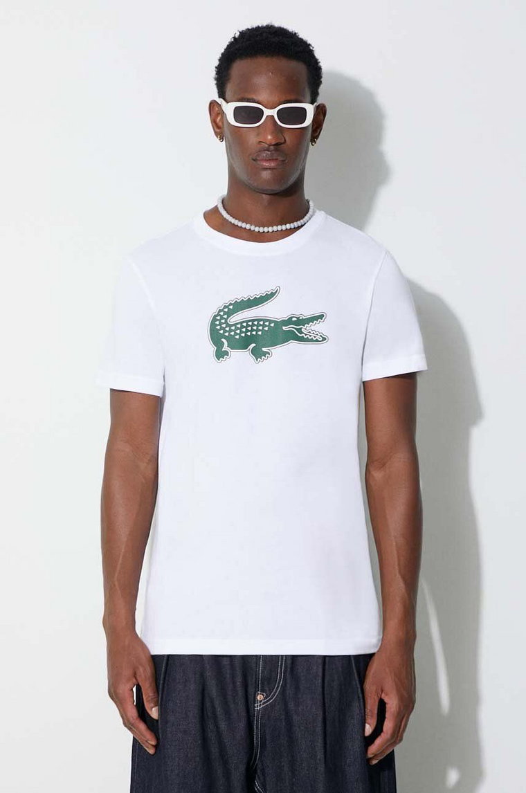 Lacoste t-shirt męski kolor biały