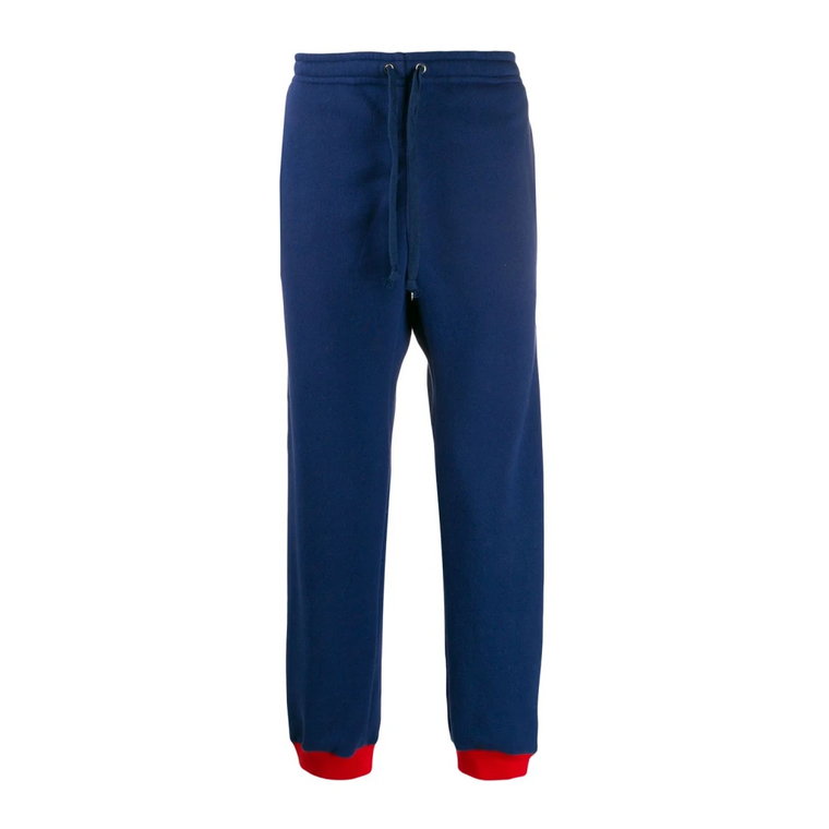 Niebieskie i Wielokolorowe Spodnie Joggers z Logo Side Stripe Star Gucci