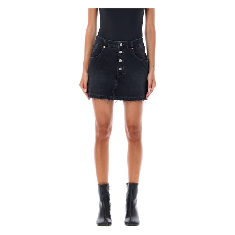 Czarna Mini Spódnica Jeansowa - Aw23 MM6 Maison Margiela